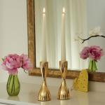 Reduzierte Goldene 18 cm Kerzenständer Sets poliert aus Metall 2-teilig 