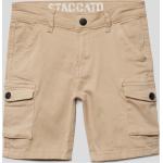 Beige Staccato Cargo Shorts für Kinder & kurze Cargohosen für Kinder aus Baumwollmischung für Jungen Größe 122 