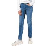 Dunkelblaue Staccato Slim Jeans für Kinder aus Denim für Mädchen Größe 128 