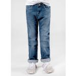 Blaue Unifarbene Staccato Slim Jeans für Kinder mit Reißverschluss aus Denim für Mädchen Größe 122 