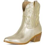 Goldene Bestickte Spitze Cowboy-Boots & Cowboystiefeletten aus Gummi rutschfest für Damen Größe 44 
