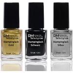 Silberne RM Beautynails Stamping Lacke 12 ml mit hoher Deckkraft 