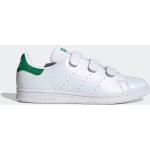 Grüne adidas Stan Smith Vegane Kindersportschuhe mit Klettverschluss in Normalweite Größe 38 