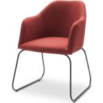 Standard Furniture Sessel Theo in Stoff Baltimore kaminrot mit Draht-Kufen in Metall schwarz