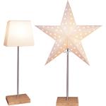 Cremefarbene Sterne Stehlampen & Stehleuchten  aus Holz E14 