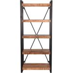 Braune Industrial Möbel Exclusive Rechteckige Bücherregale geölt aus Massivholz Breite 50-100cm, Höhe 150-200cm, Tiefe 0-50cm 