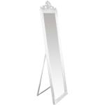 Weiße Vintage Doncosmo Rechteckige Standspiegel aus Massivholz 