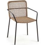 Stapelbare Stühle aus Kordel Geflecht und Metall Armlehnen (4er Set)