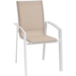 Weiße Stuhlsessel aus Polyrattan stapelbar 