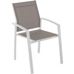 Weiße Stuhlsessel aus Polyrattan stapelbar Höhe 50-100cm 