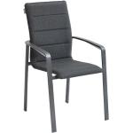 Anthrazitfarbene Stuhlsessel aus Aluminium stapelbar Breite 50-100cm, Höhe 50-100cm, Tiefe 100-150cm 