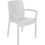 Reduzierte Weiße Polyrattan Gartenstühle aus Polyrattan stapelbar Breite 50-100cm, Höhe 50-100cm 