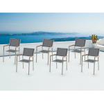 Reduzierte Graue Moderne Gartenstühle Metall aus Polyrattan stapelbar Breite 50-100cm, Höhe 50-100cm 