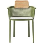 Stapelbarer Sessel Nicolette metall grün / Aluminium & Teakholz - Ethimo - Grün