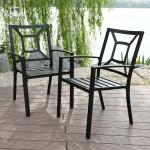 Reduzierte Schwarze Gartenstühle Metall aus Metall stapelbar Breite 50-100cm, Höhe 50-100cm 