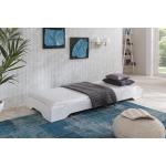 Weiße Skandinavische Empinio24 Betten mit Matratze lackiert aus Massivholz 100x200 