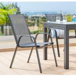 Anthrazitfarbene Moderne Gartenstühle Metall aus Polyrattan stapelbar Breite 50-100cm, Höhe 50-100cm, Tiefe 50-100cm 