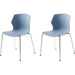 Blaue Höffner Esszimmerstühle ohne Armlehne stapelbar Breite 50-100cm, Höhe 50-100cm, Tiefe 50-100cm 2-teilig 