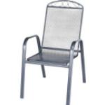 Graue Gartenstühle Metall stapelbar Breite 50-100cm, Höhe 50-100cm, Tiefe 50-100cm 