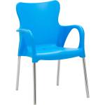 Blaue Gartenstühle & Balkonstühle aus Kunststoff wetterfest Breite 50-100cm, Höhe 50-100cm, Tiefe 50-100cm 