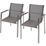Graue Garden Pleasure Gartenstühle Metall aus Polyrattan stapelbar Breite 50-100cm, Höhe 50-100cm, Tiefe 50-100cm 2-teilig 