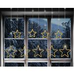 Weiße Sterne Star-Max Lichtervorhänge & Lichternetze mit Weihnachts-Motiv mit Timer 
