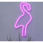 Rosa Neonlicht mit Vogel-Motiv mit Timer 