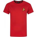 Rote Kurzärmelige Star Trek T-Shirts aus Baumwolle für Herren Übergrößen 