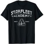 Schwarze Vintage Star Trek Starfleet Academy T-Shirts für Damen Größe S 