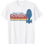 Weiße Gestreifte Star Trek Voyager T-Shirts für Herren Größe S 