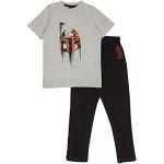 Anthrazitfarbene Star Wars The Mandalorian Kinderschlafanzüge & Kinderpyjamas für Jungen Größe 110 