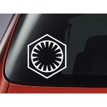 Star Wars Das Erwachen der Macht Die erste Ordnung Logo, Aufkleber für Auto/Fenster/Wand/Laptop, Weiß