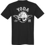 Schwarze Star Wars Yoda Rundhals-Ausschnitt T-Shirts für Herren Größe 5 XL 
