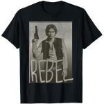 Schwarze Star Wars Han Solo T-Shirts für Herren Größe S 