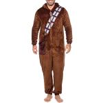 Braune Star Wars Chewbacca Herrenschlafoveralls mit Reißverschluss Größe XXL für den für den Winter 