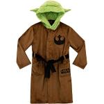 Braune Star Wars Yoda Kinderbademäntel mit Kapuze aus Fleece für Jungen Größe 134 