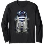 Schwarze Langärmelige Star Wars R2D2 T-Shirts für Herren Größe S 