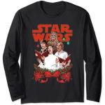 Schwarze Langärmelige Star Wars T-Shirts mit Weihnachts-Motiv für Herren Größe S 