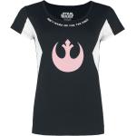 Schwarze Kurzärmelige Star Wars Rundhals-Ausschnitt T-Shirts für Damen Größe M 