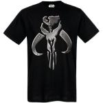 Schwarze Motiv Kurzärmelige Star Wars Boba Fett Rundhals-Ausschnitt T-Shirts aus Baumwolle für Herren Größe S 
