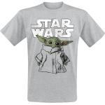 Graue Melierte Star Wars The Mandalorian Rundhals-Ausschnitt T-Shirts für Herren Größe 4 XL 