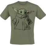 Olivgrüne Star Wars Yoda Baby Yoda / The Child Rundhals-Ausschnitt T-Shirts für Herren Größe XXL 