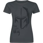Anthrazitfarbene Star Wars The Mandalorian Rundhals-Ausschnitt T-Shirts für Damen Größe XXL 