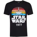 Schwarze Motiv Kurzärmelige Star Wars Rundhals-Ausschnitt T-Shirts aus Baumwolle für Herren Größe S 
