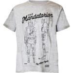 Graue Melierte Kurzärmelige Star Wars The Mandalorian Kinder T-Shirts aus Baumwolle für Jungen Größe 116 