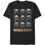 Schwarze Kurzärmelige Star Wars The Mandalorian T-Shirts aus Baumwolle für Herren Größe XL 
