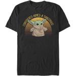 Schwarze Kurzärmelige Star Wars Yoda T-Shirts aus Baumwolle für Herren Größe S 