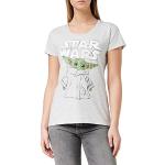 Graue Star Wars Yoda T-Shirts für Damen Größe L 
