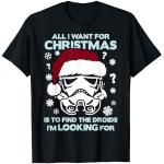Reduzierte Schwarze Star Wars T-Shirts mit Weihnachts-Motiv für Herren Größe S Weihnachten 