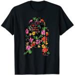 Schwarze Blumenmuster Star Wars R2D2 T-Shirts für Damen Größe S 